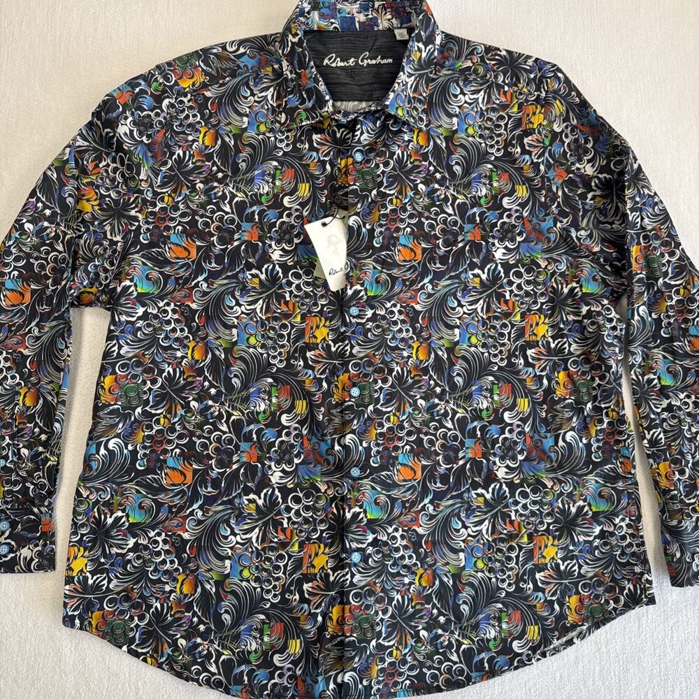 Robert Graham Flip Cuff Shirt Men’s 3XL Geometric Button Up Multicolor NWT